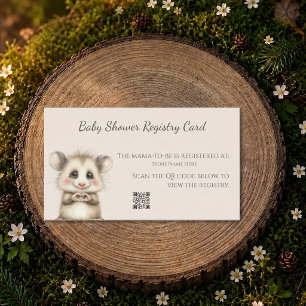 Woodland Opossum Baby Shower • Registry Card