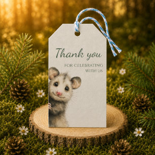 Woodland Opossum Thank You Gift Tags