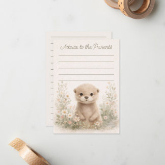 Woodland Otter Baby Shower Advice to Parents Cards