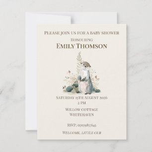 Woodland Otter Baby Shower Invitation