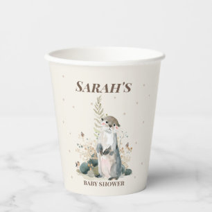 Woodland Otter Baby Shower Paper cups