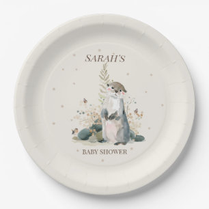 Woodland Otter Baby Shower Paper Plates