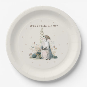 Woodland Otter Welcome Baby Paper Plates