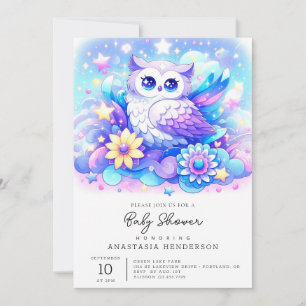Woodland Owl Baby Shower Invitation