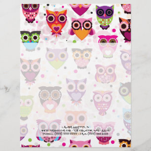 Woodland Owl Forest Hoot Letterhead Stationery Design