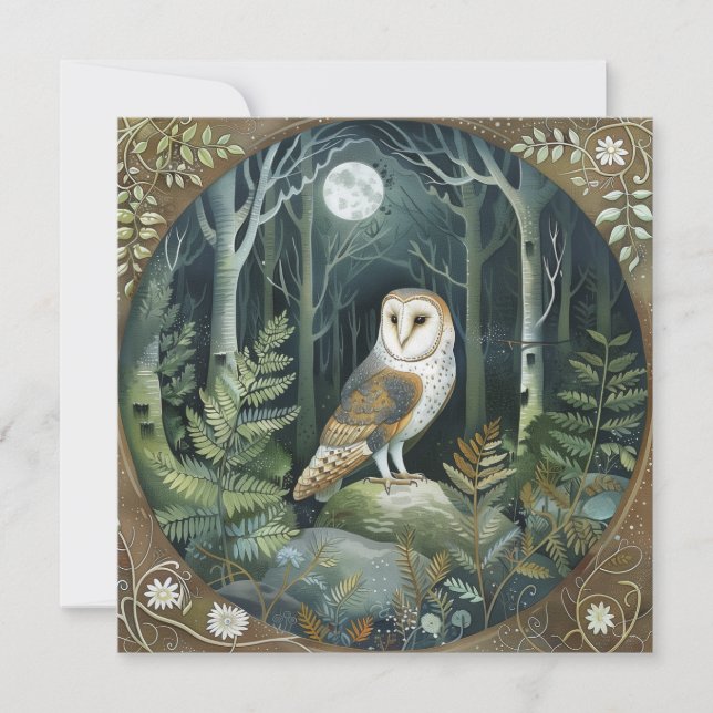 Woodland Owl  Invitation (Front)