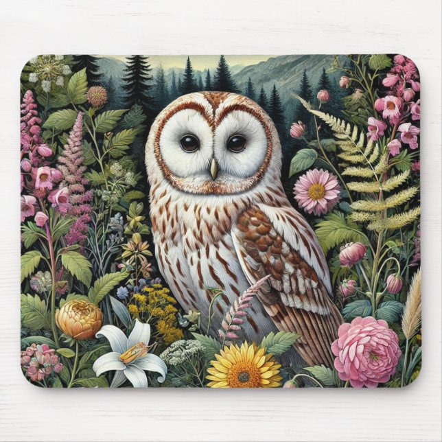 Woodland Owl Mouse pad | Charming Nature (Front)