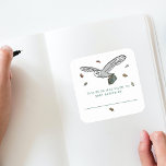 Woodland Owl Storybook Baby Bookplates Square Sticker<br><div class="desc">Enhance your baby shower experience with our custom Woodland Storybook-themed bookplates, a delightful way for guests to personalise the books they bring for the little one. These charming stickers feature a whimsical illustration of an owl gracefully flying amid fall leaves while carrying a storybook. The perfect addition to your book-themed...</div>