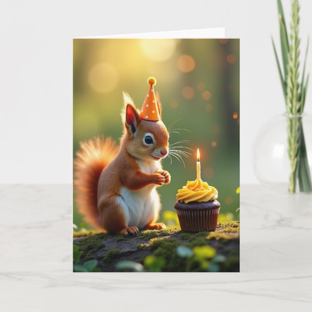 Woodland Party Hat Card (Front)