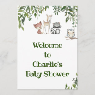 Woodland Party Sign - Welcome sign 5x7 Invitation