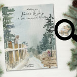 Woodland Path Optional Text Snowy Winter Christmas Jigsaw Puzzle<br><div class="desc">Personalised winter landscape jigsaw puzzle with fully editable wording which you can personalise for any occasion or delete altogether. Watercolor design with scenic peaceful landscape of country path, pine trees and woodland birds including an owl and a robin perched on the fence posts. The wording reads "wishing you peace and...</div>