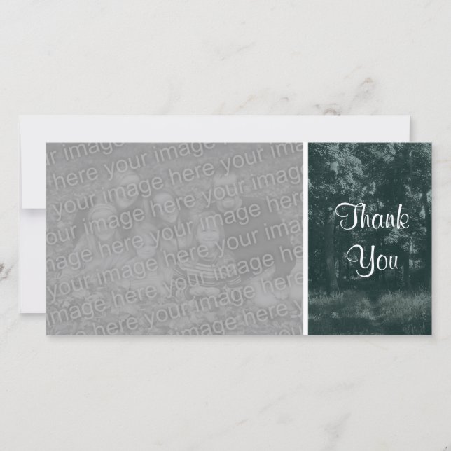 Woodland Path - Thank You - Dark Green (Front)