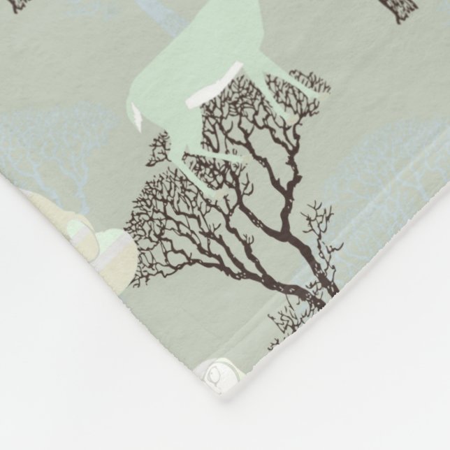 Woodland Pattern Fleece Blanket (Corner)