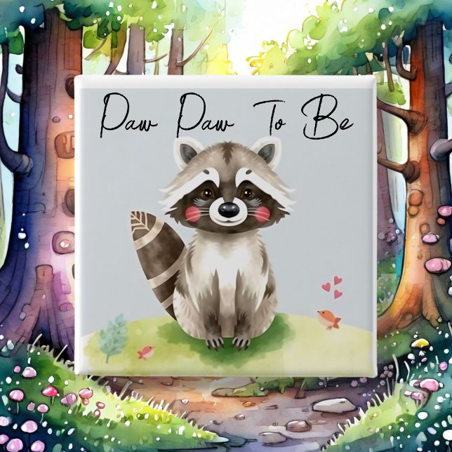 Woodland Paw Paw To Be Baby Shower 15 Cm Square Badge (Creator Uploaded)