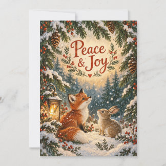Woodland Peace and Joy Christmas Card