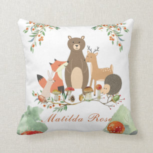 Woodland Personalised Nursery Decor Cushion