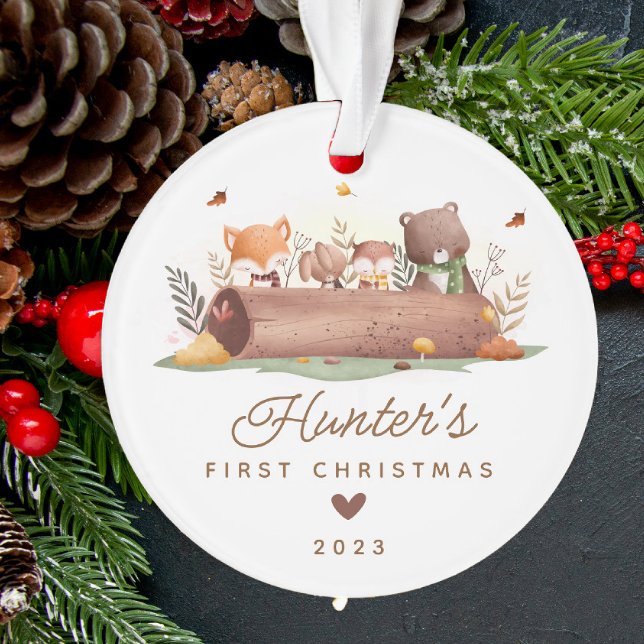 Woodland Photo Baby's First Christmas Ornament (Creator Uploaded)