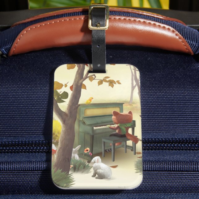 Woodland Pianist Luggage Tag (Front Insitu 2)