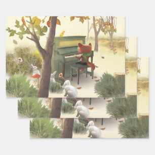 Woodland Pianist Wrapping Paper Sheet