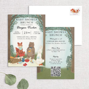 Woodland Picnic Baby Shower Brunch Invitation