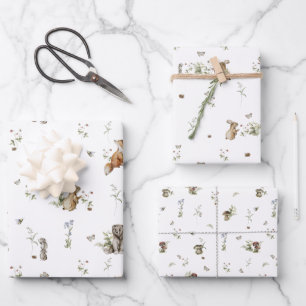 Woodland Picnic   Forest Animals Baby Shower Wrapping Paper Sheet