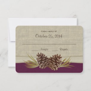 Woodland Pine cones Deep Plumb Response Card