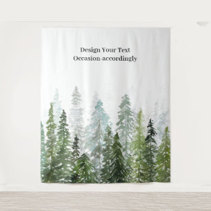 Woodland Pine Forest Wall Mural Photo Backdrop Tapestry