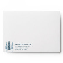 Woodland Pine Tree Rustic Dinner Party Winter Blue