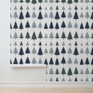 Woodland Pine Trees Peel and Stick Accent Wall