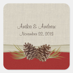 Woodland Pinecones Square Sticker