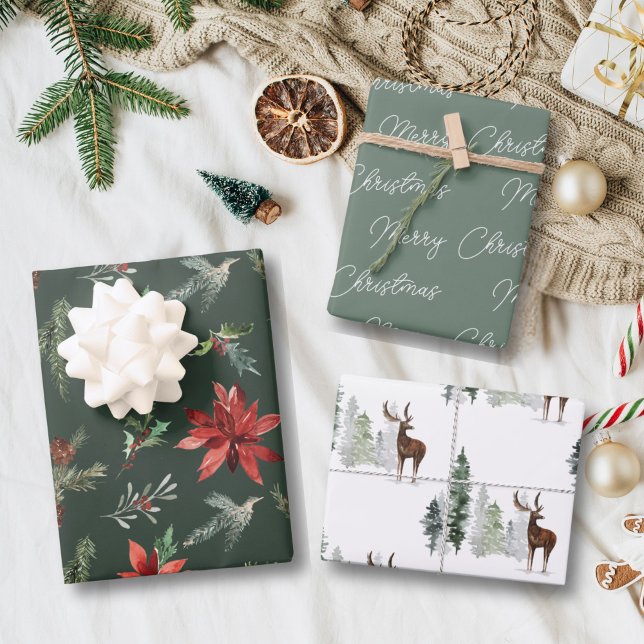 Woodland Pines Christmas Wrapping Paper Sheet (Creator Uploaded)