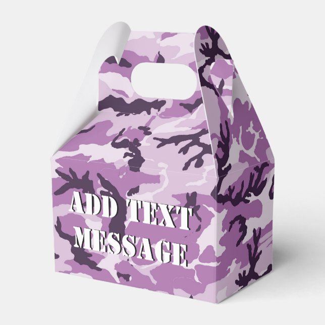 Woodland Pink Military Camouflage Favour Box (Front Side)