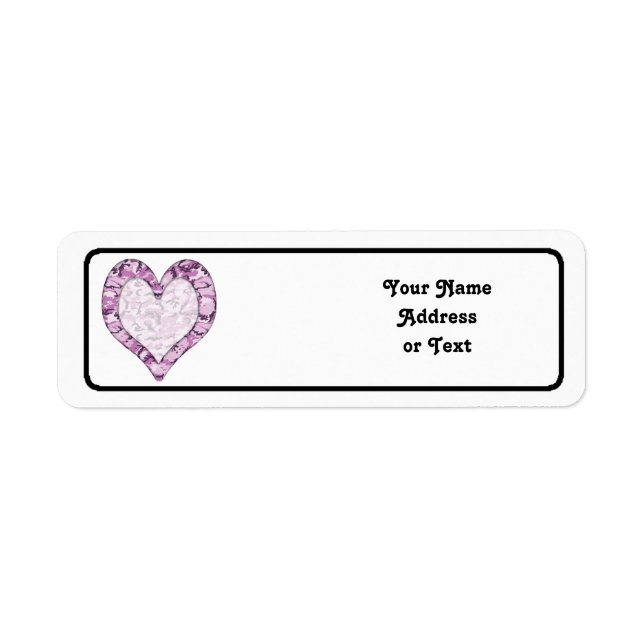 Woodland Pink/Purple Camouflage Heart (Front)