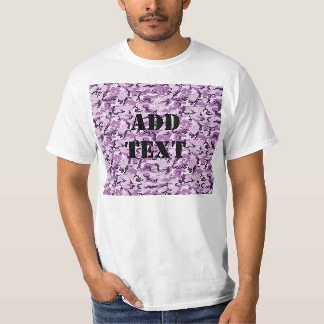 Woodland Pink/Purple Camouflage T-Shirt (Front)