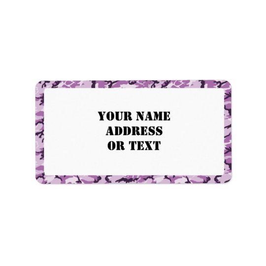 Woodland Pink/Purple Camouflage - with White Address Label