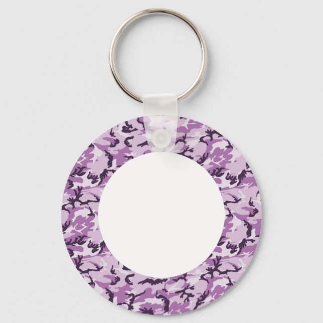 Woodland Pink/Purple Camouflage - with White Key Ring (Front)