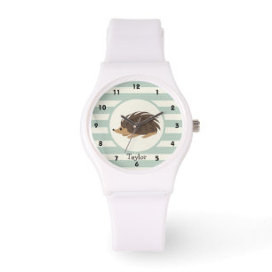 Woodland Porcupine, Hedgehog; Light Sage Green Watch