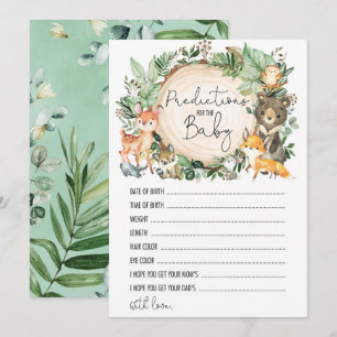 Woodland Predictions for the Baby Shower Game Card