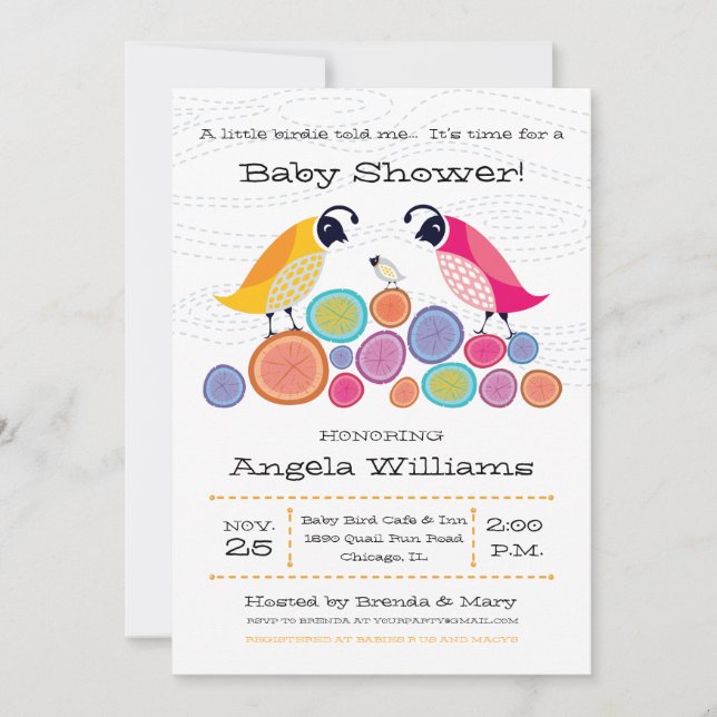 Woodland Quail Baby Shower Invitation (Front)