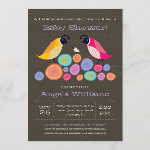 Woodland Quail Baby Shower Invitation II