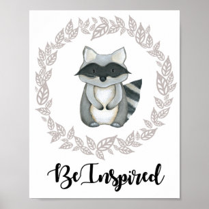 Woodland Raccoon Print