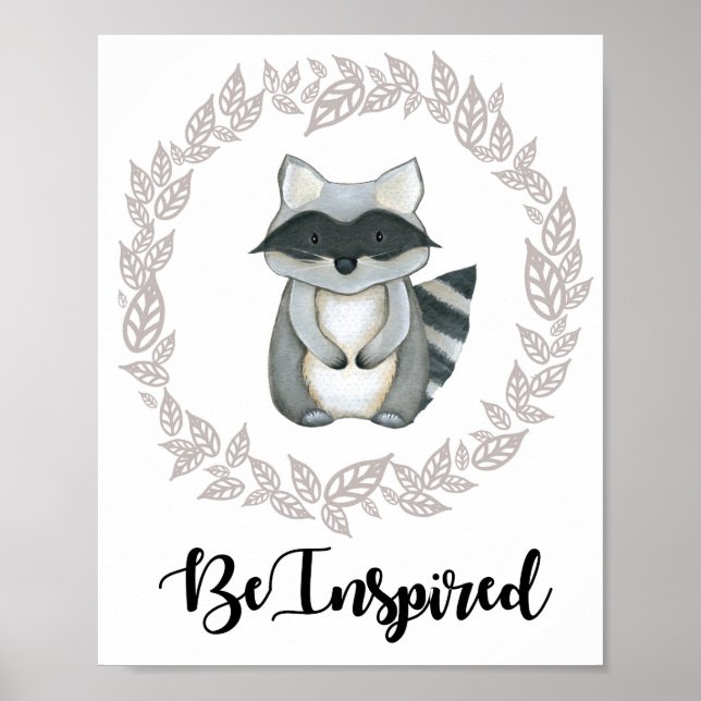 Woodland Raccoon Print (Front)