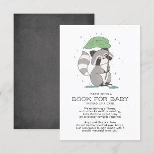 Woodland Racoon Baby Shower Book for Baby Card