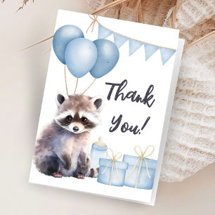 Woodland Racoon Baby Shower Folded Thank You Card