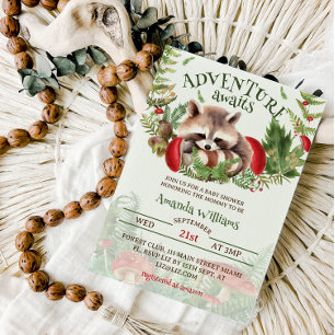 Woodland Racoon baby shower Invitation