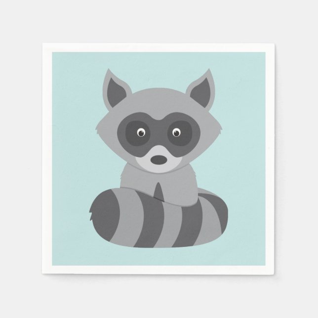 Woodland Racoon Napkin (Front)
