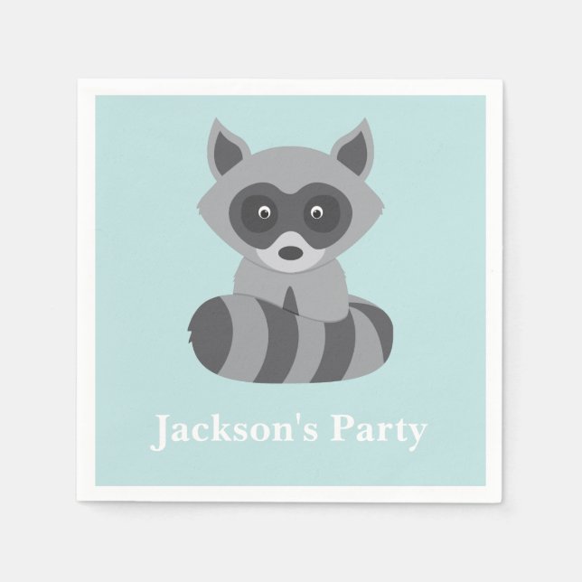 Woodland Racoon Napkin (Front)