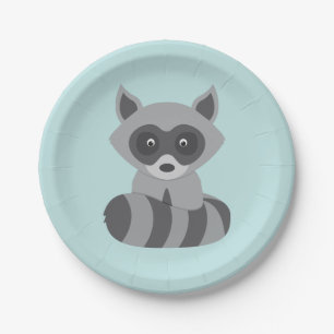 Woodland Racoon Paper Plate