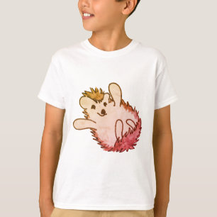 Woodland Red Orange Happy Cute Hedgehog T-Shirt