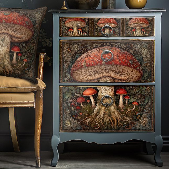 Woodland Red Spotted Mushroom Decoupage Craft Tissue Paper (Creator Uploaded)